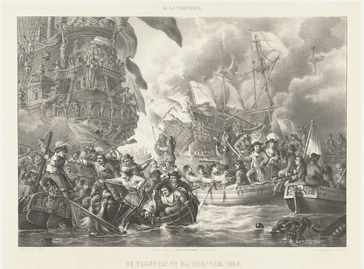 Der Zug nach Chatham und die Eroberung der Royal Charles, 1667 von Carel Christiaan Antony Last