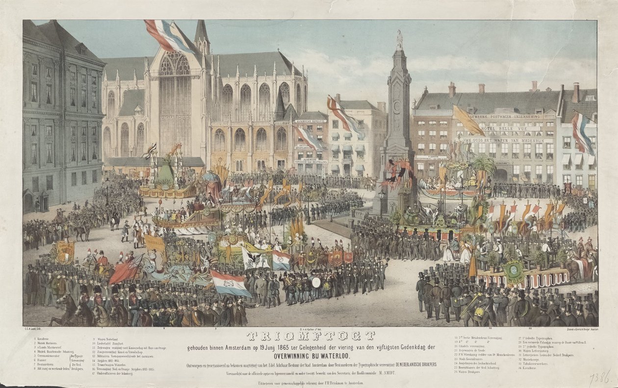 Triumphzug in Amsterdam am 19. Juni 1865 zur Feier des fünfzigsten Jahrestages des Sieges bei Waterloo von Carel Christiaan Antony Last