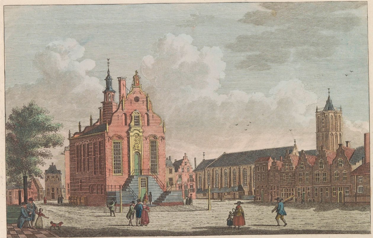 Markt und Rathaus von Schiedam, ca. 1790 von Carel Frederik Bendorp (I)