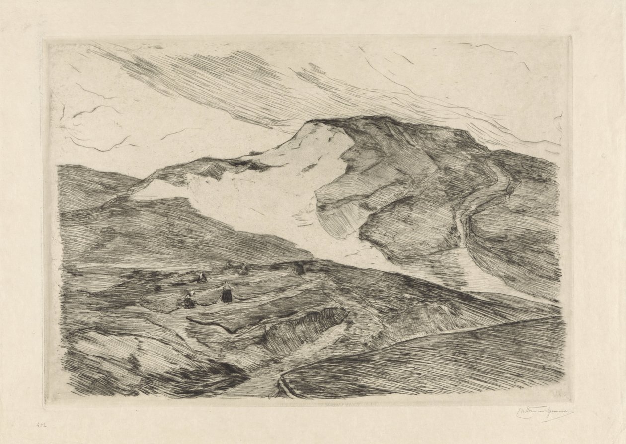 Dünenlandschaft mit Frauen, die Netze ausbreiten von Carel Nicolaas Storm van 