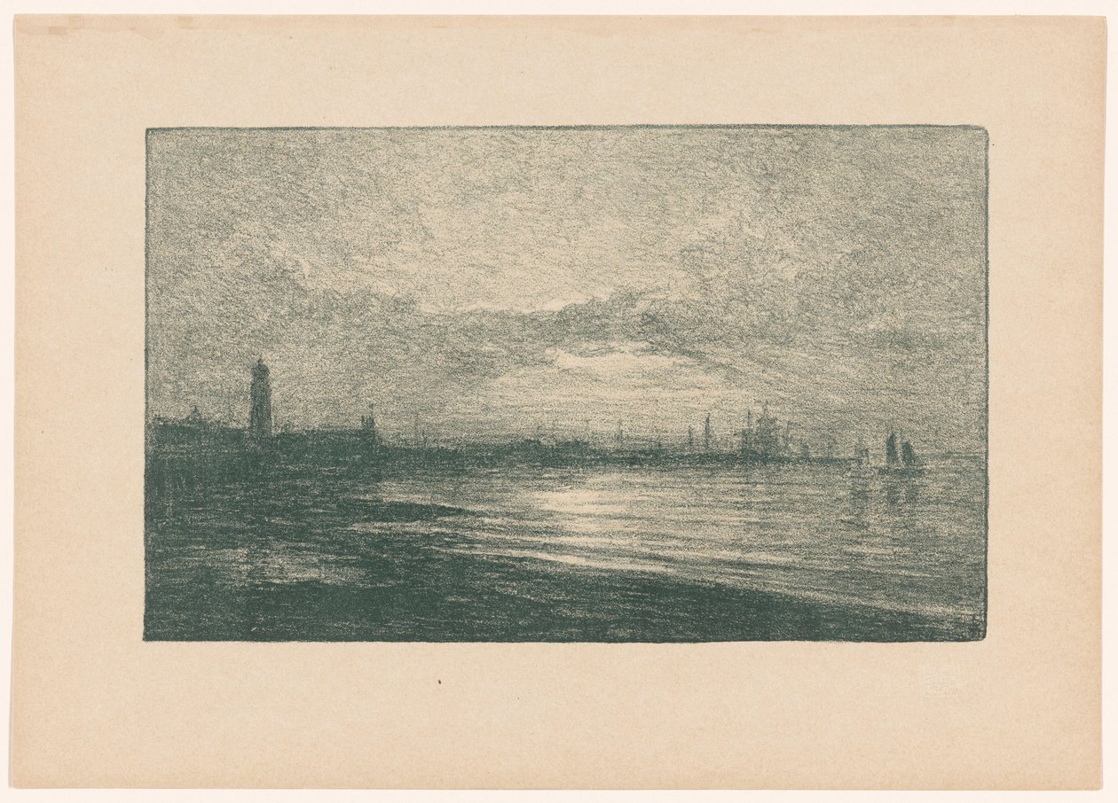 See Hafen bei Abend von Carel Nicolaas Storm van 
