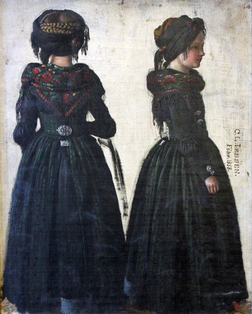 Friesische Frau in zweifacher Darstellung von Carl Ludwig Jessen