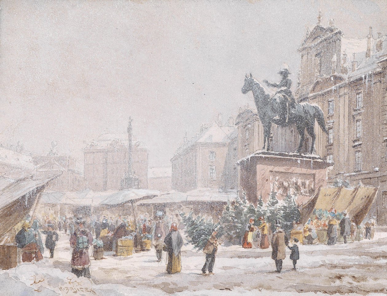 Christkindlmarkt Am Hof von Carl Wenzel Zajicek
