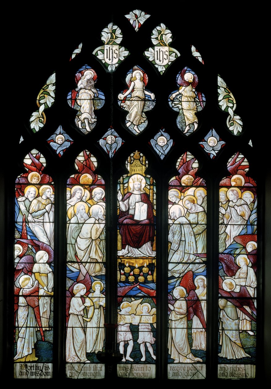 Latchford, Christchurch, Shrigley & Hunt, Carl Almquist, Christus in Herrlichkeit, angebetet von Engeln von Carl Almquist