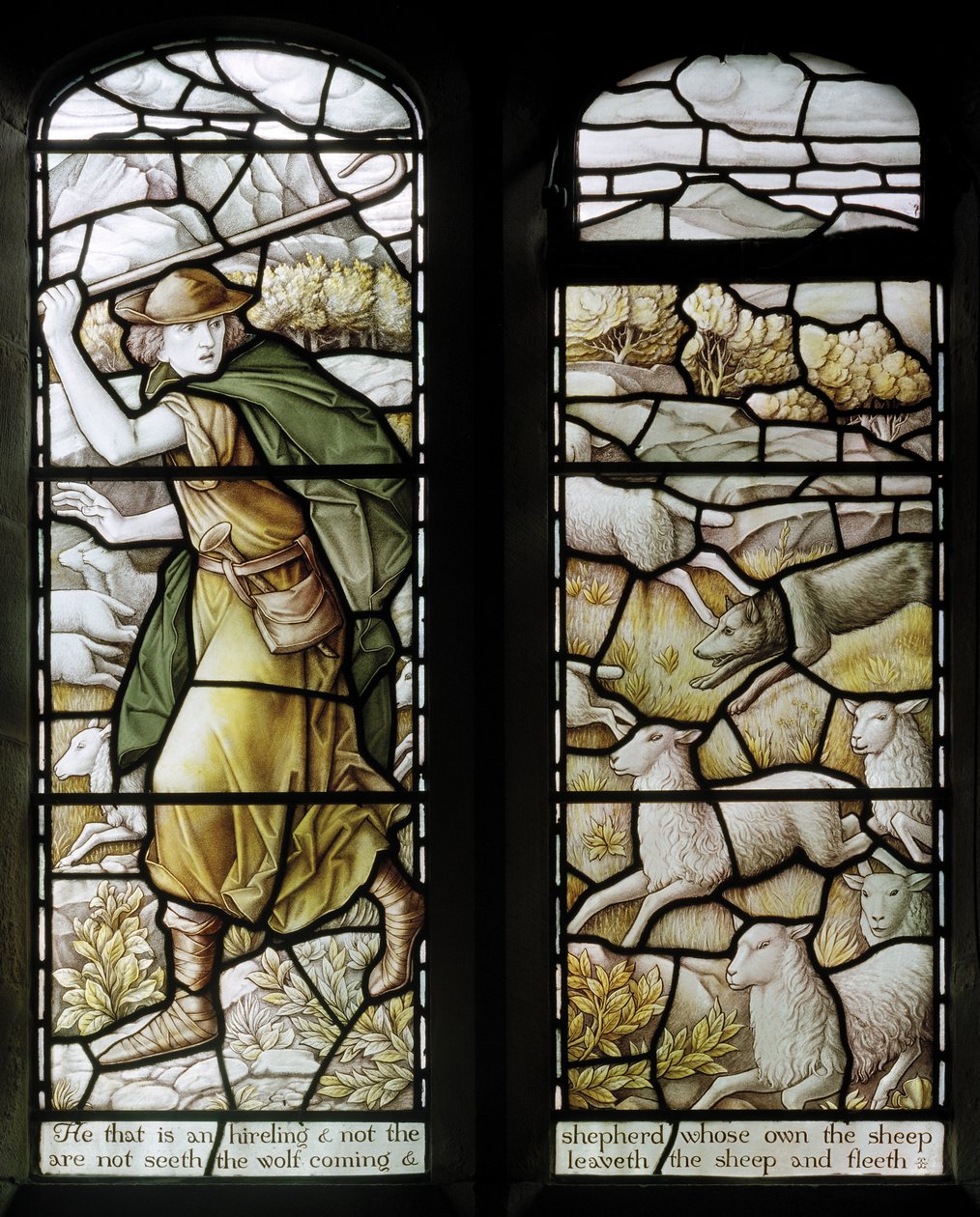 Over Wyresdale, Christ Church, Shrigley & Hunt, Carl Almquist, Die Hirtenkirche, Hirten, Schafe von Carl Almquist