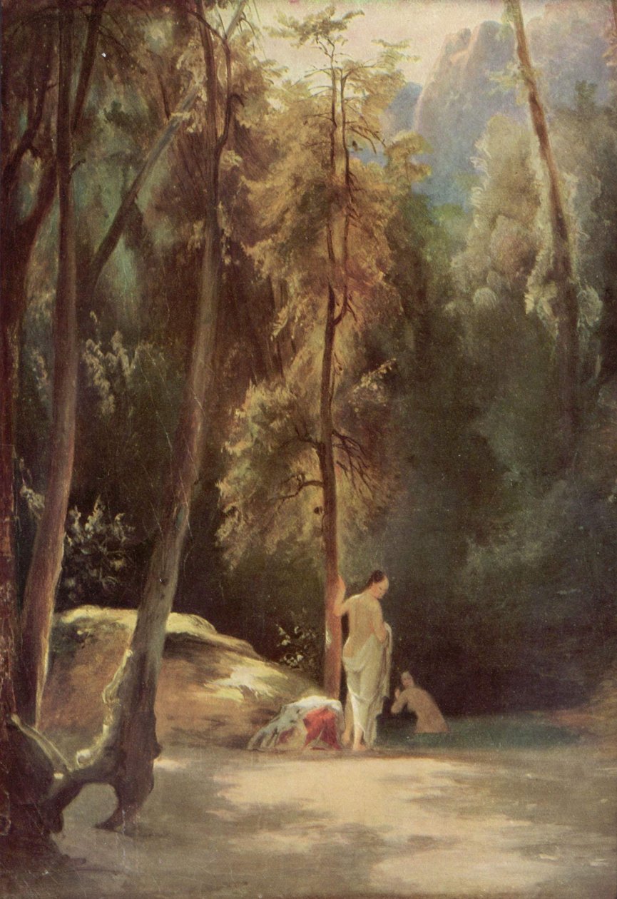 Badende im Park von Terni (Badende Frauen im Walde) von Carl Blechen