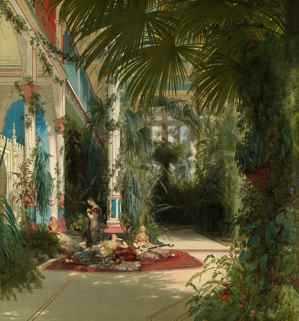 Das Innere des Palmenhauses auf der Pfaueninsel bei Potsdam von Carl Blechen