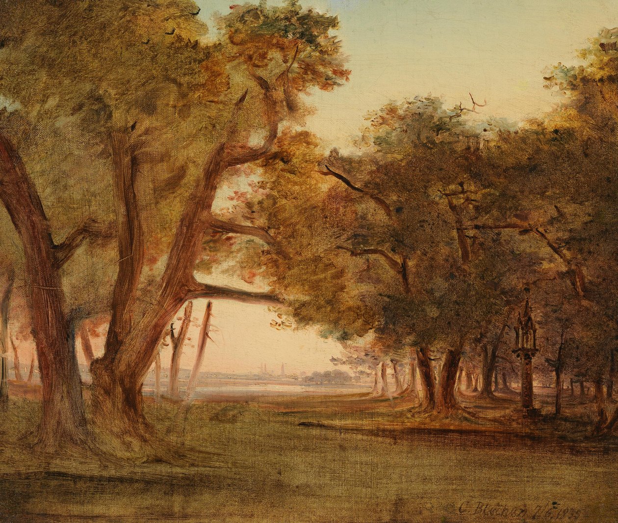 Waldlandschaft bei Morgenstimmung von Carl Blechen