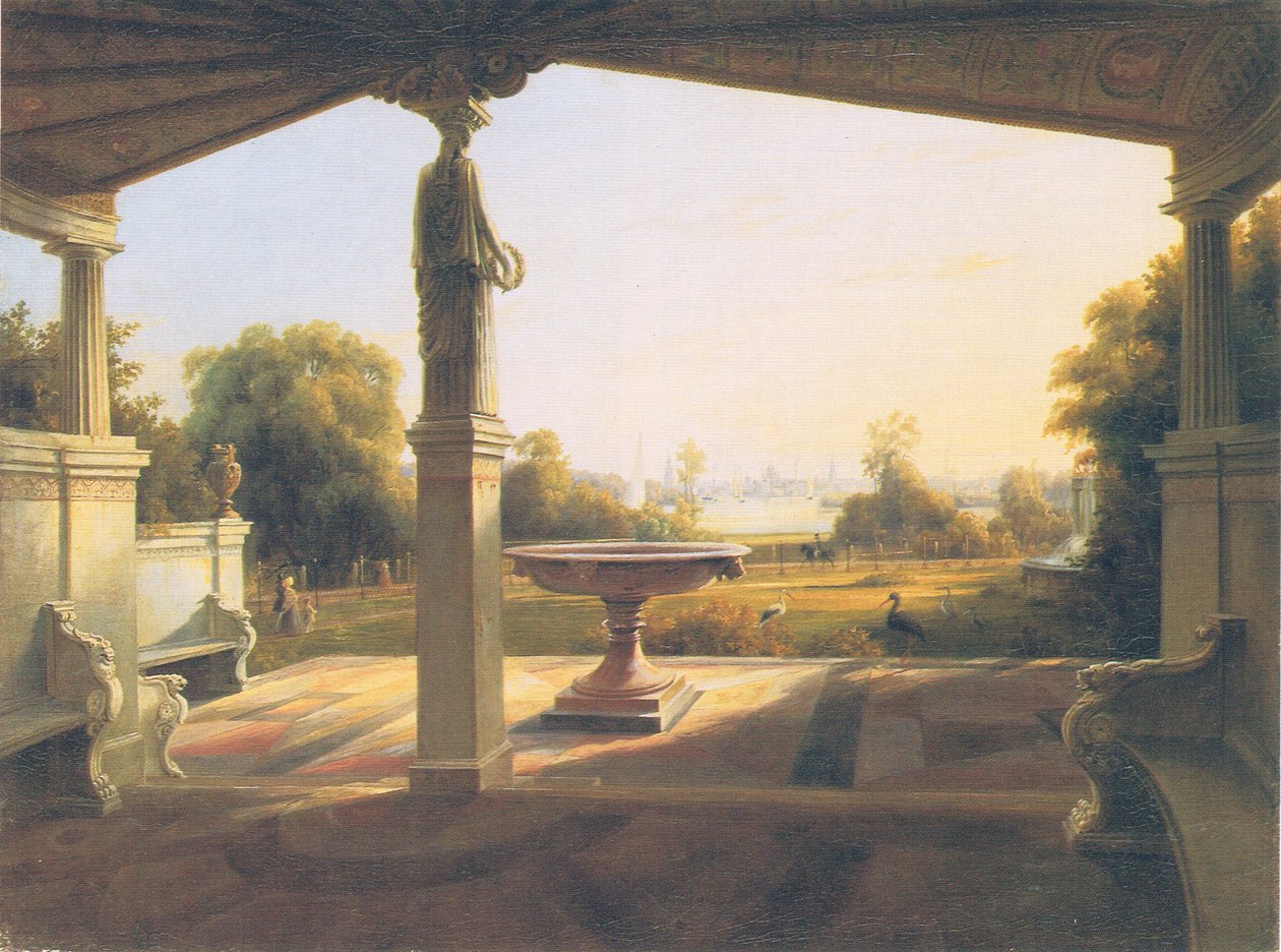 Blick vom Park des Prinzen Carl von Glienicke nach Potsdam von Carl Daniel Freydanck