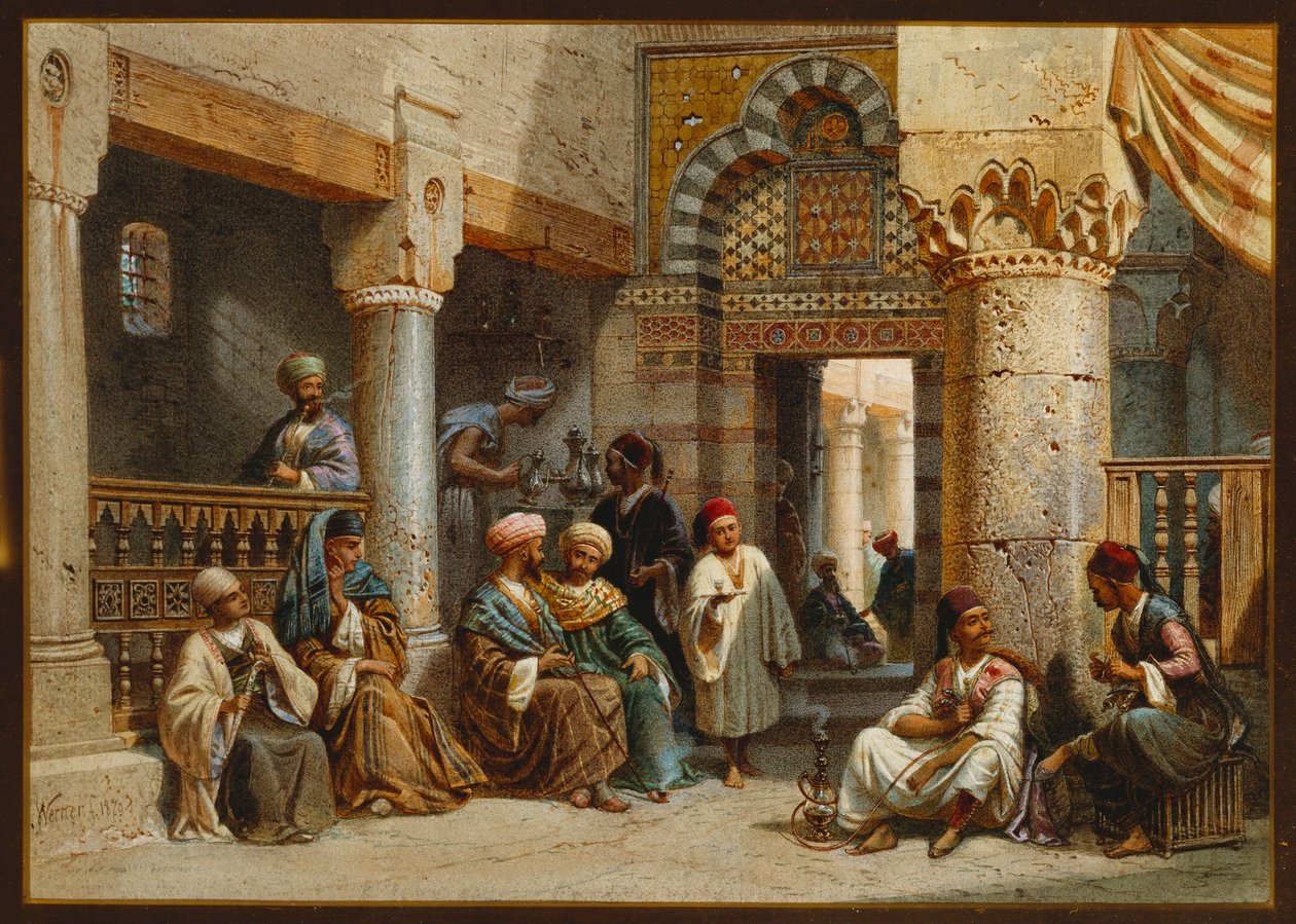 Arabische Figuren in einem Kaffeehaus, 1870 von Carl Friedrich Heinrich Werner