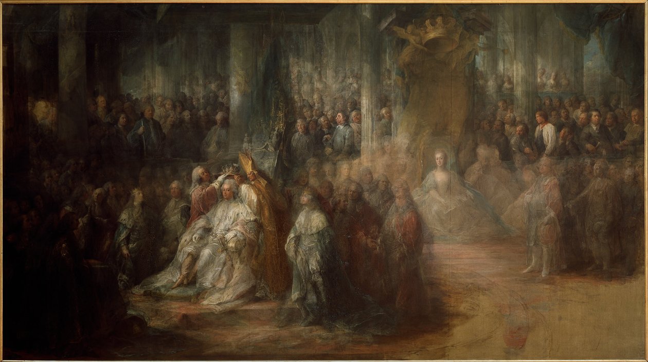 Die Krönung von König Gustav III. von Schweden. Unvollendet von Carl Gustaf Pilo