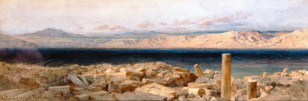 Die Ruinen des antiken Tiberias, 1859 von Carl Haag