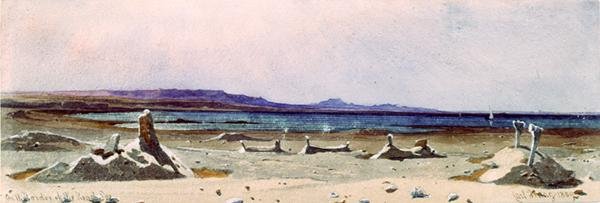 Gräber in der Wüste von Mekka-Pilgern, nahe dem Roten Meer von Carl Haag