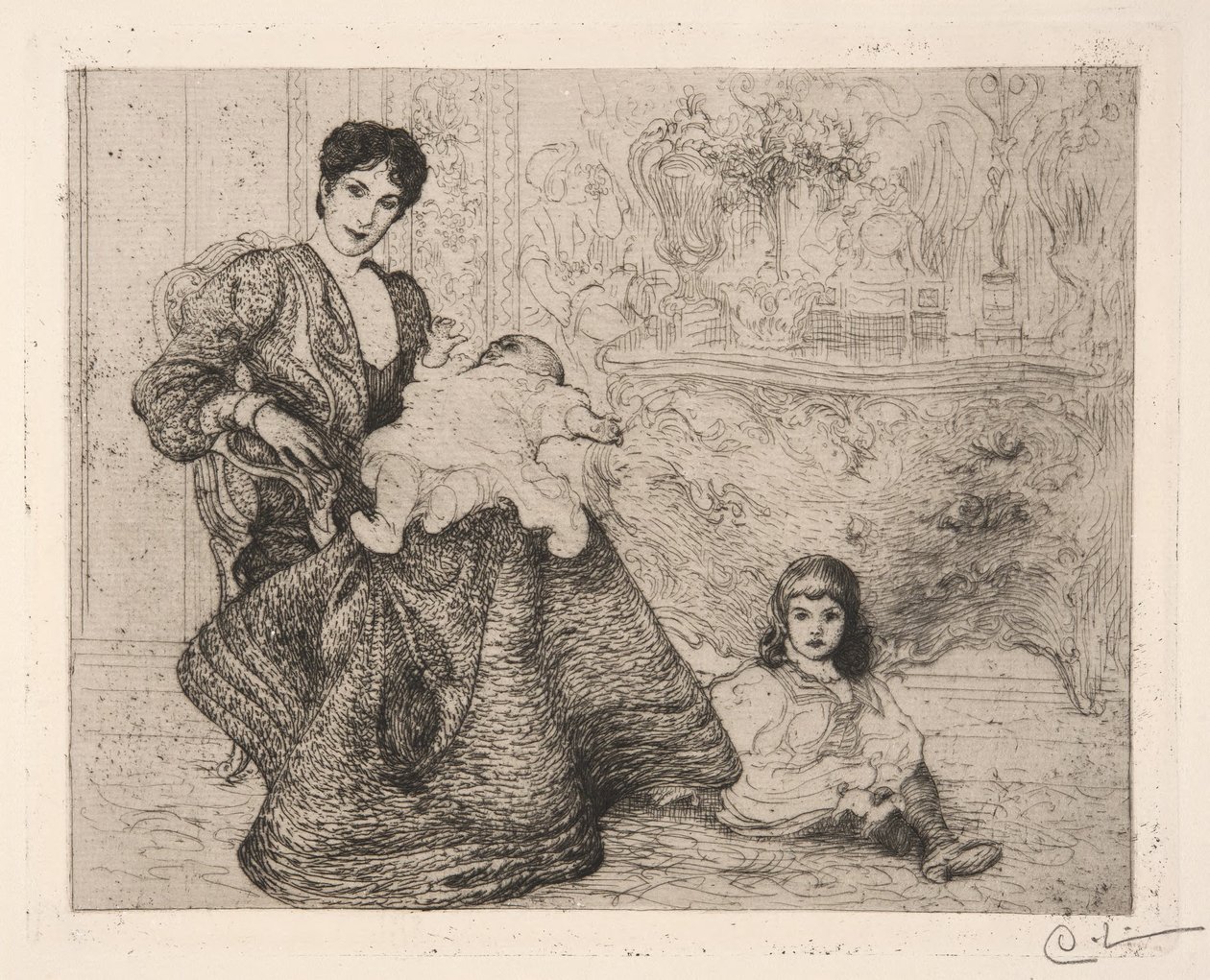 Dora Lamm und ihre Söhne von Carl Larsson