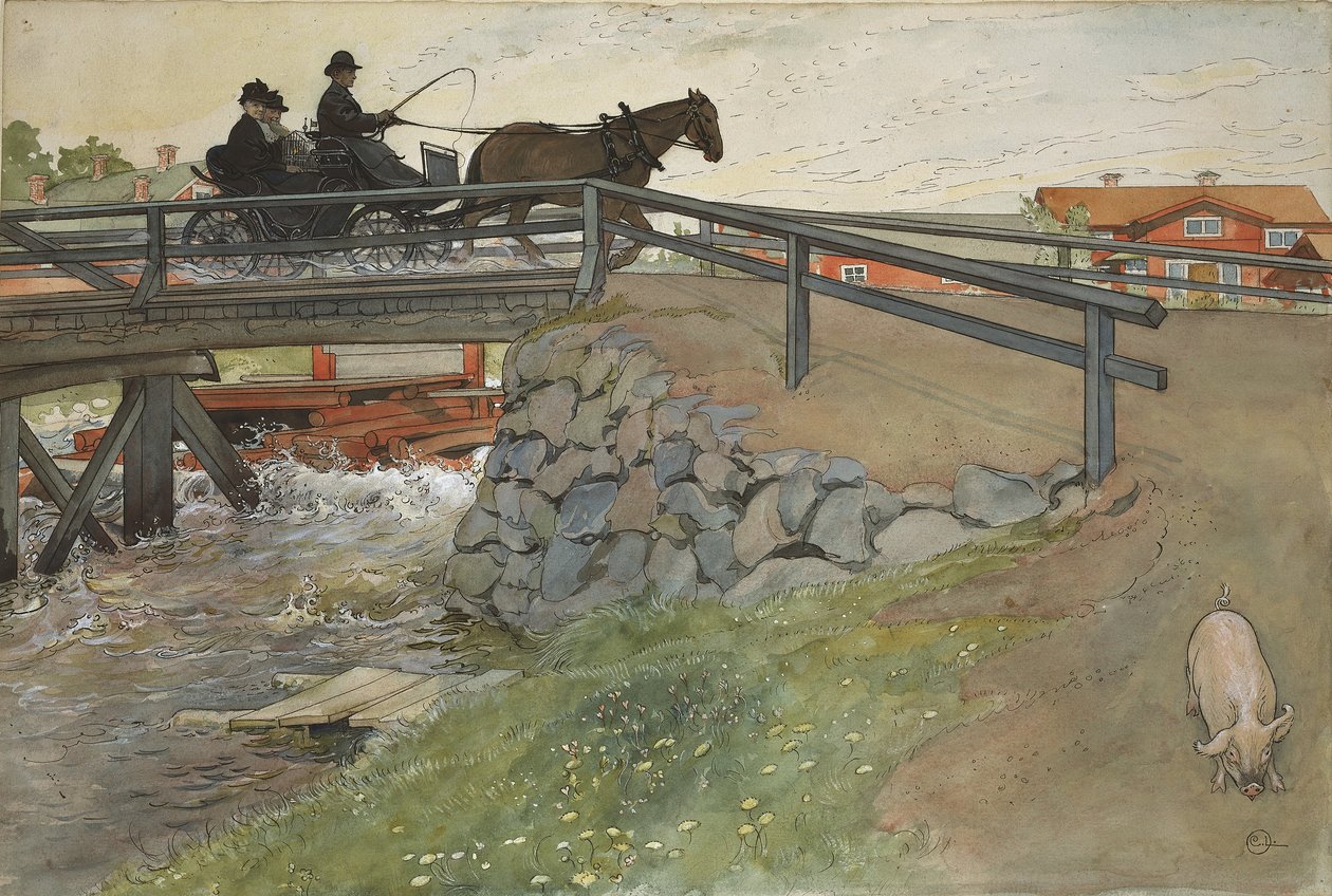 Die Brücke, aus der Serie Ein Zuhause, ca. 1895 von Carl Larsson