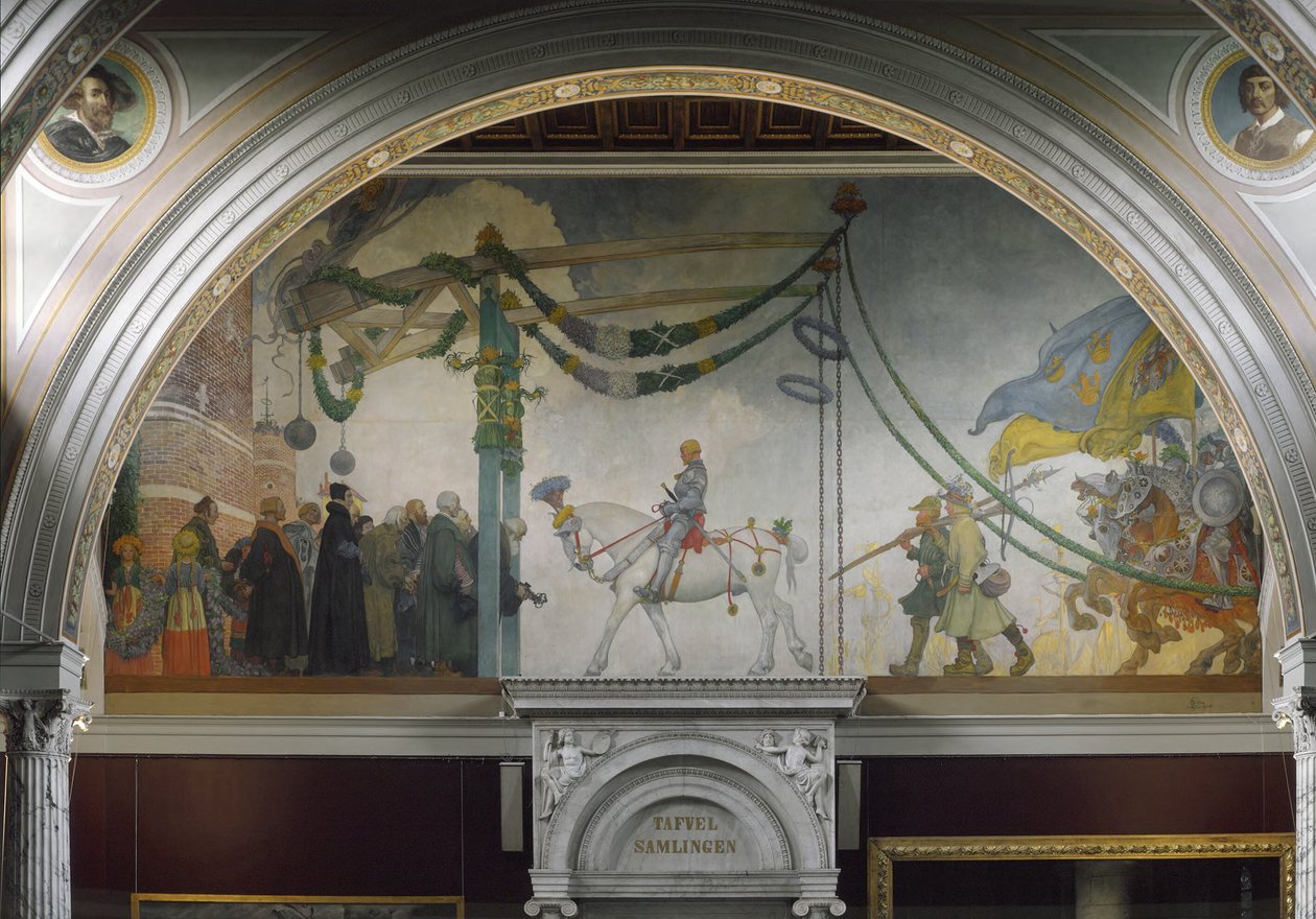 Der Einzug von König Gustav Vasa von Schweden in Stockholm, 1523 von Carl Larsson