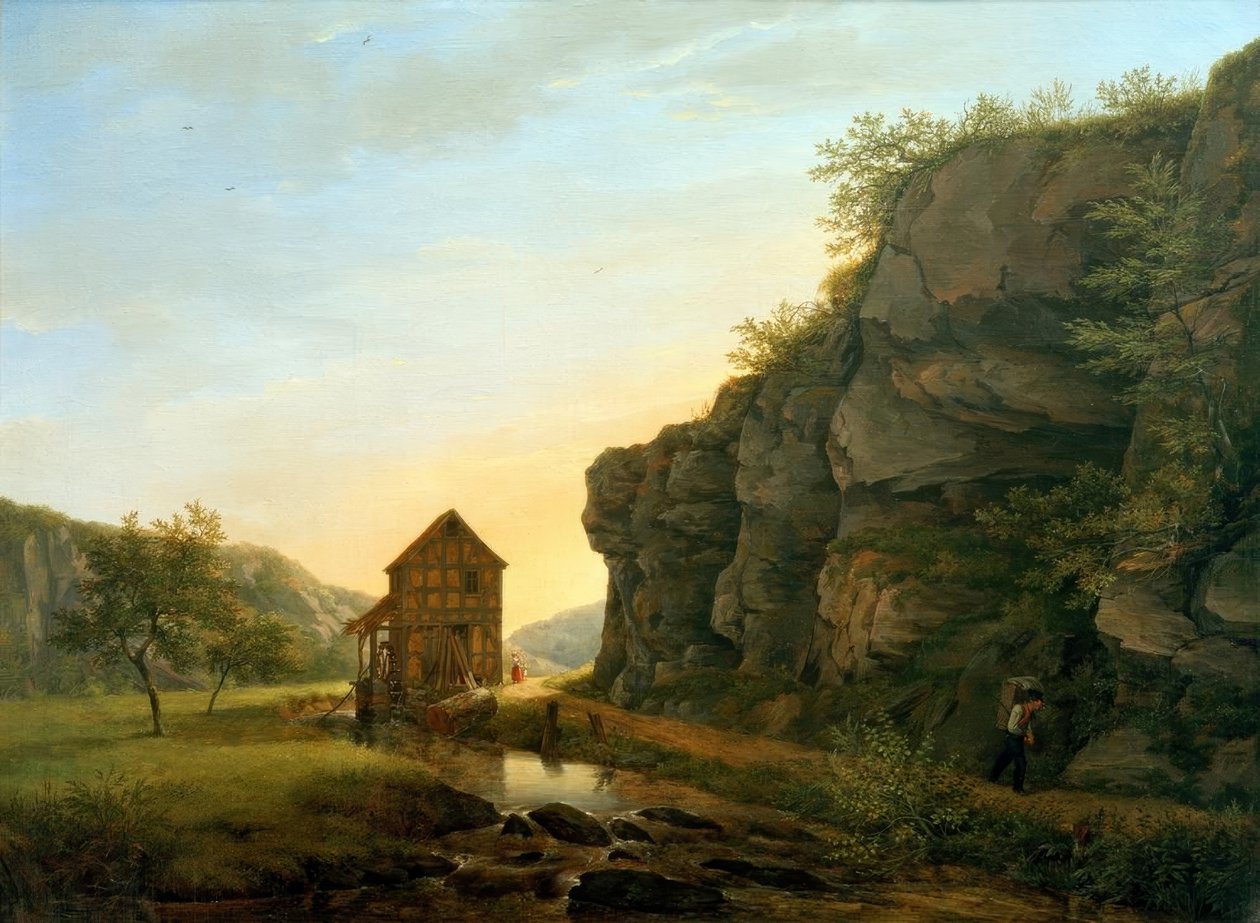 Die Schneidmühle im Lorsbacher Tal am Teufelsfelsen von Carl Morgenstern