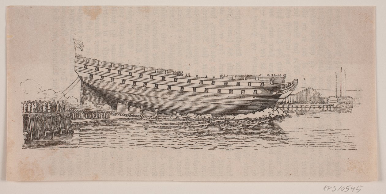 Ein Linienschiff läuft vom Stapel von Carl Peter Theodor Rothweiler