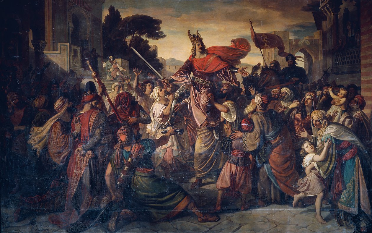 Der Empfang Manfreds (1231–1266) bei den Sarazenen in Luceria im Jahre 1254 von Carl Rahl