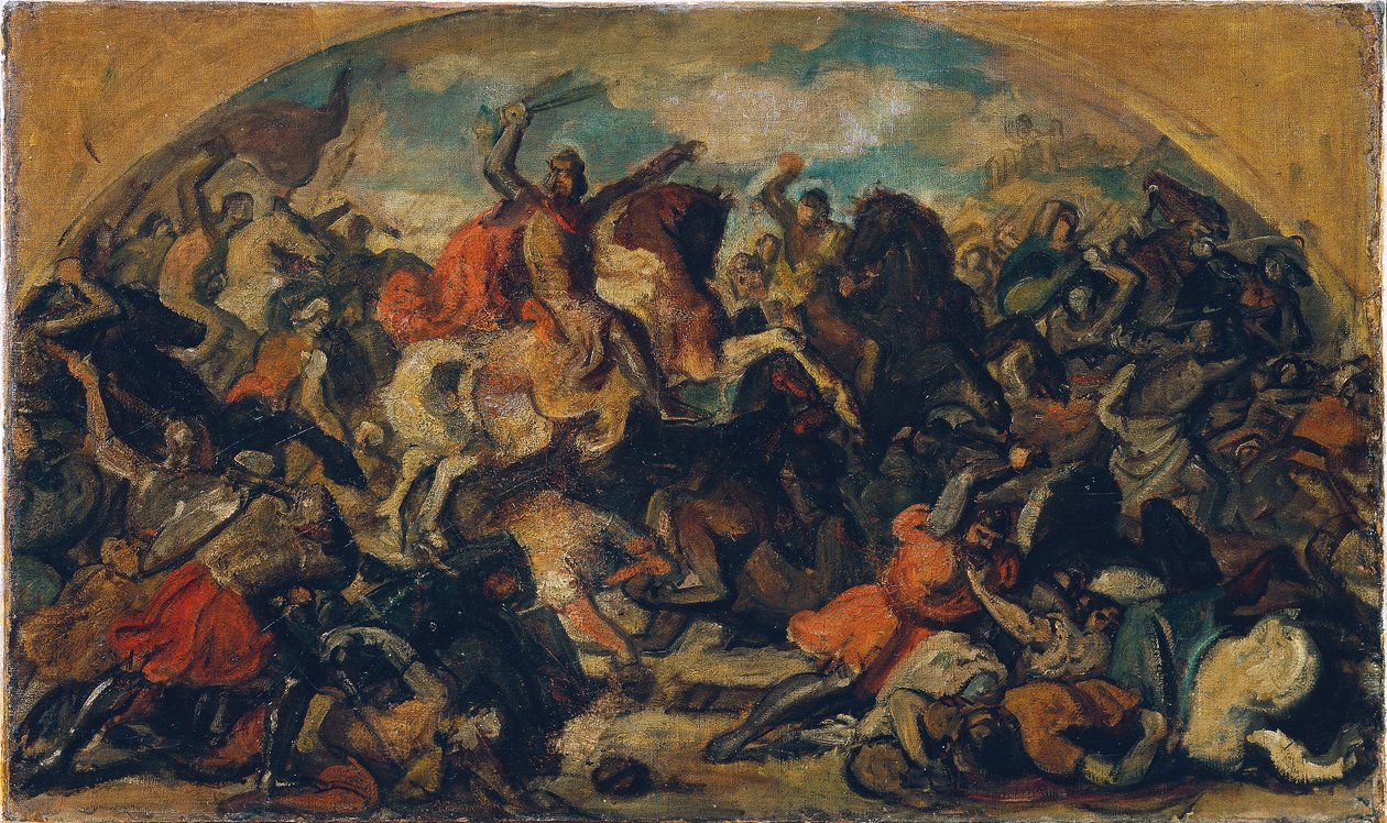 Friedrich II. der Streitbare (1219–1246) als Sieger über die Mongolen in der Schlacht an der Leitha bei Wiener Neustadt am 15. Juni 1246 von Carl Rahl