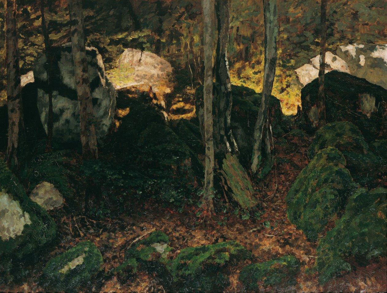 Waldinneres bei Saut du Doubs von Carl Schuch