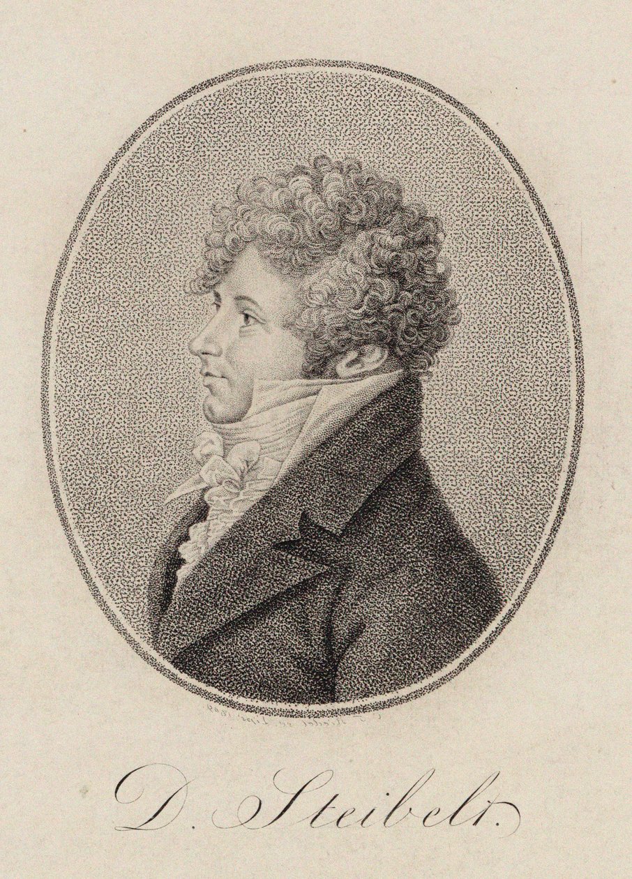 Porträt des Pianisten und Komponisten Daniel Steibelt, 1809 von Carl Traugott Riedel