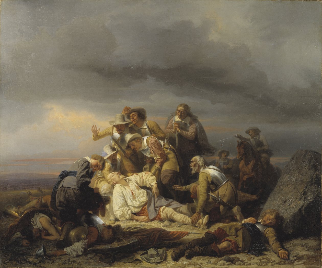 Die Entdeckung des Körpers von König Gustav II. Adolf von Schweden nach der Schlacht von Lützen, von Carl Wahlbom von Carl Wahlbom