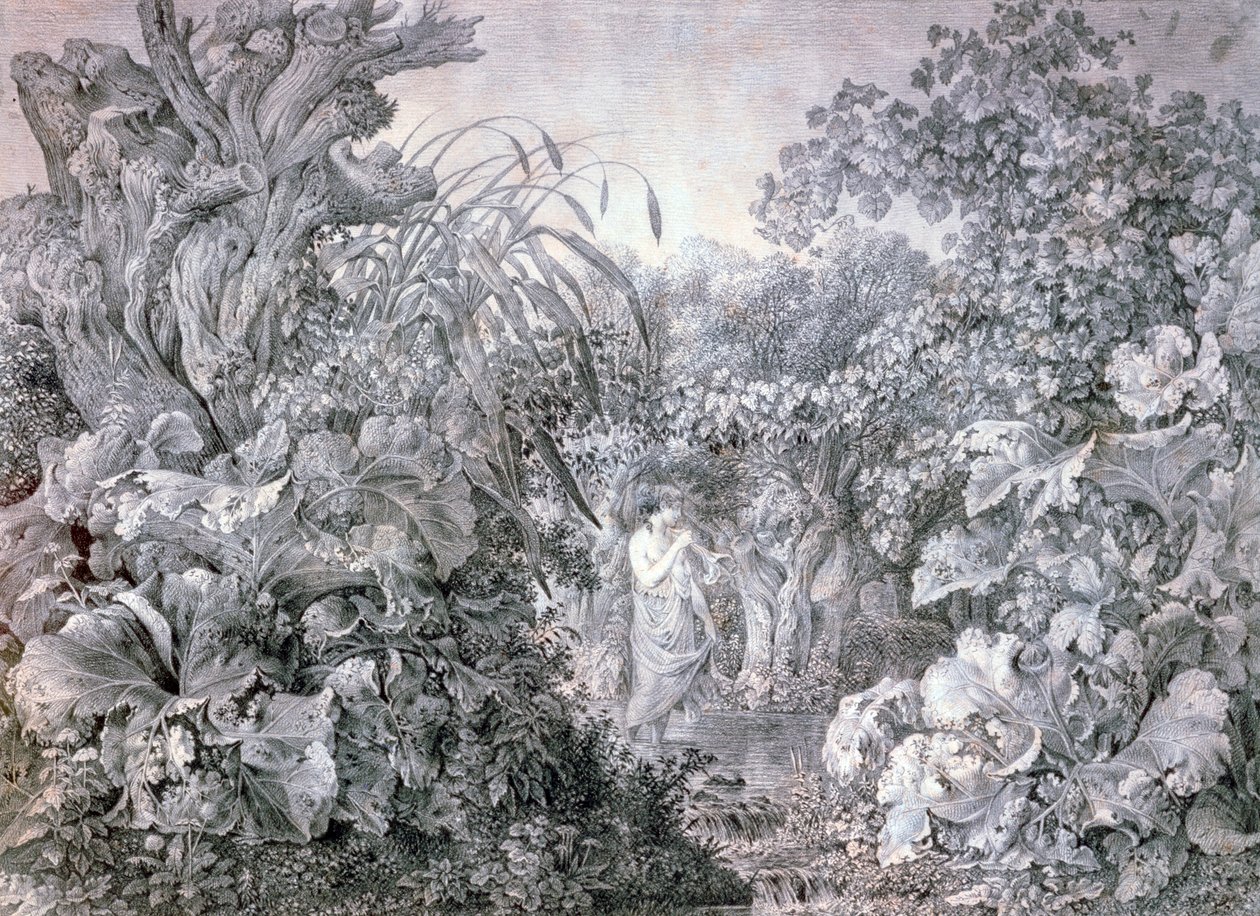 Ein Mädchen im Wald von Weidenau, ca. 1777-1835 von Carl Wilhelm Kolbe the elder