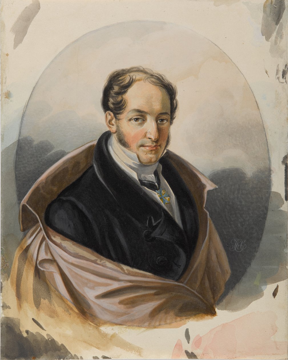 Porträt von Alexander Iwanowitsch Lorer 1779-1824, frühe 1820er Jahre von Carl von Hampeln