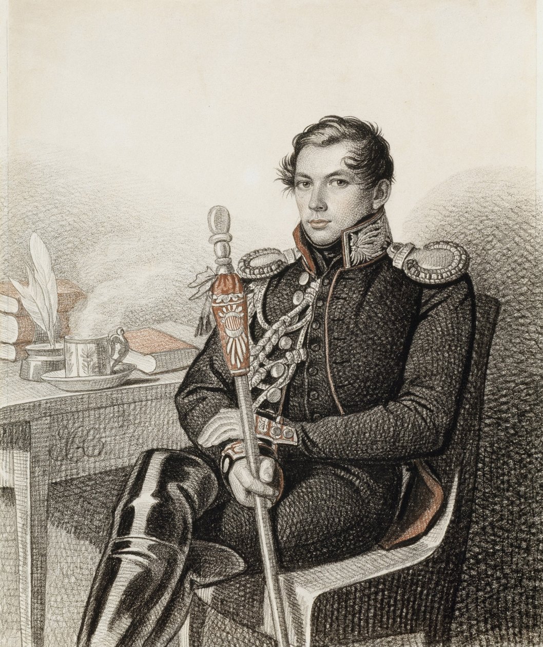 Porträt von Graf Pyotr Petrovich Konovnitsyn, 1803-1830, 1822-1823 von Carl von Hampeln