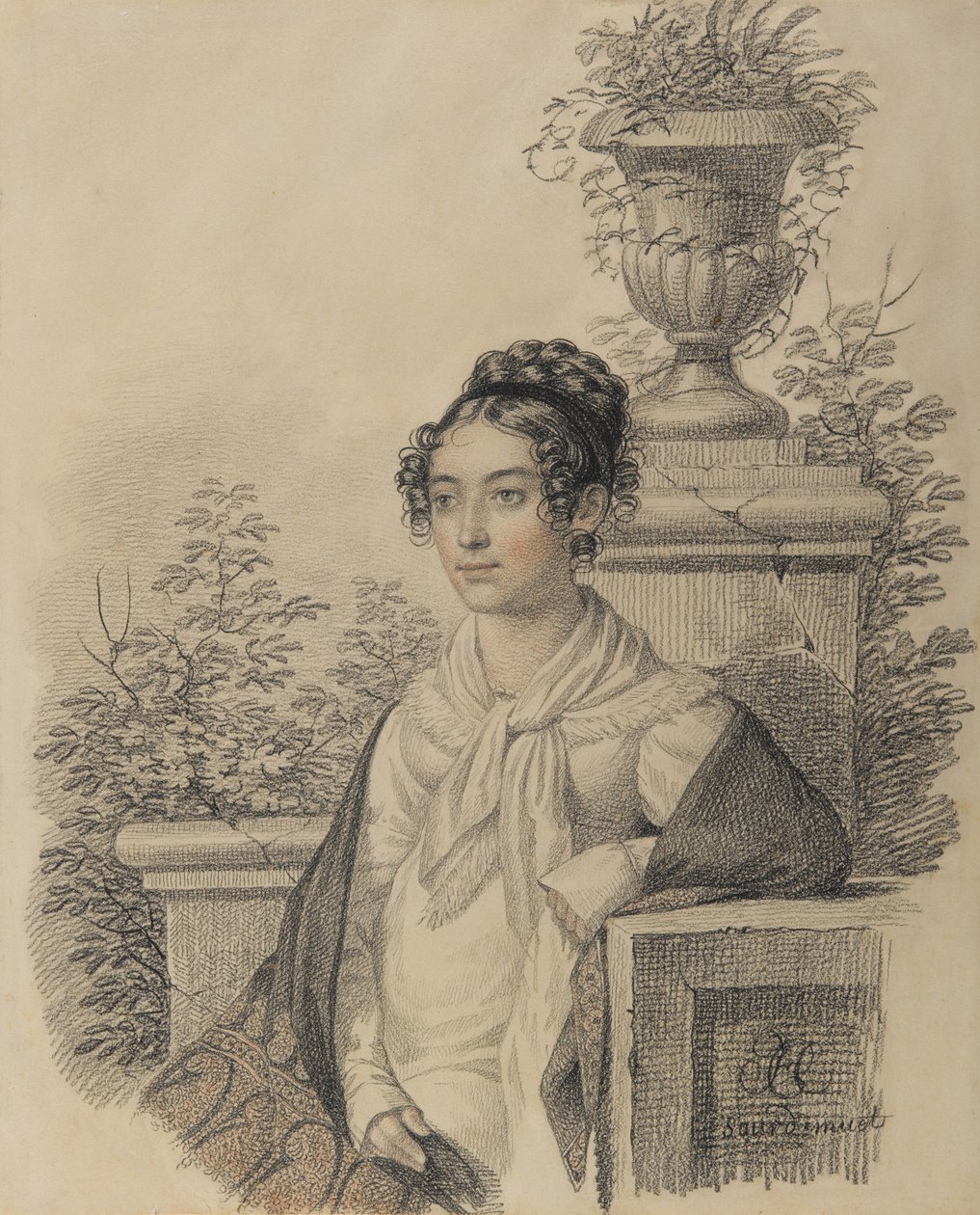 Porträt von Olga Nikolaevna Kokoshkina, geb. Rezanova 1802-1828, zwischen 1824 und 1828 von Carl von Hampeln