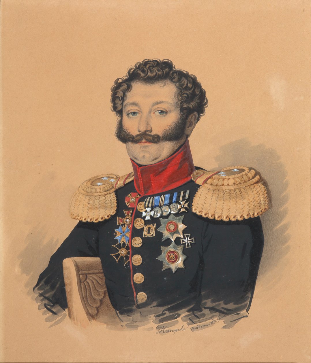 Porträt von Prinz Stepan Alexandrowitsch Khilkov 1785-1854, nach 1832 von Carl von Hampeln
