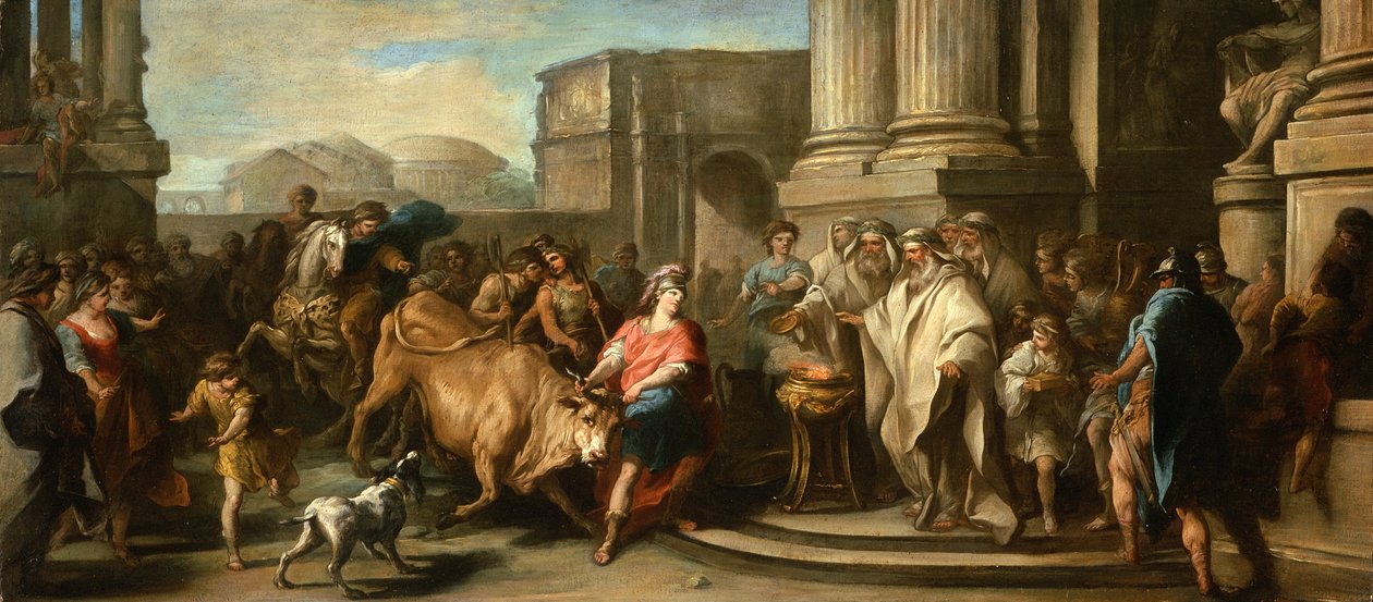 Theseus zähmt den Stier von Marathon, ca. 1730 von Carle van Loo
