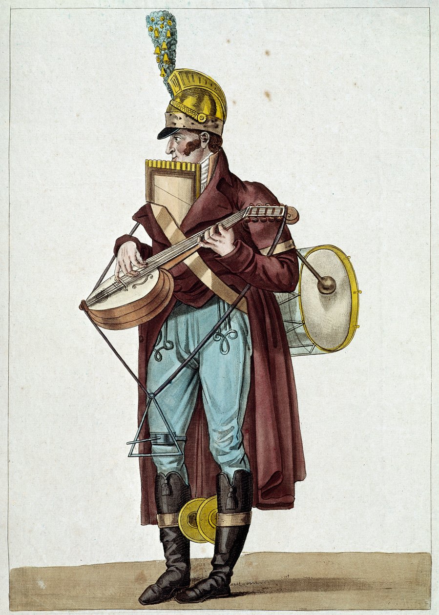 Monsieur Ut la si, Orchester der Bürgertheater (Straßenmusiker) (Illustration) von Carle Vernet