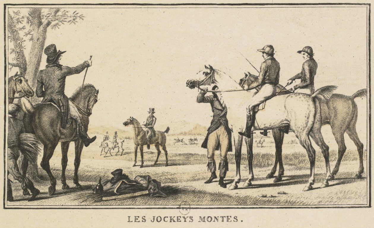 Rennszenen: Der Jockey besteigt das Pferd von Carle Vernet