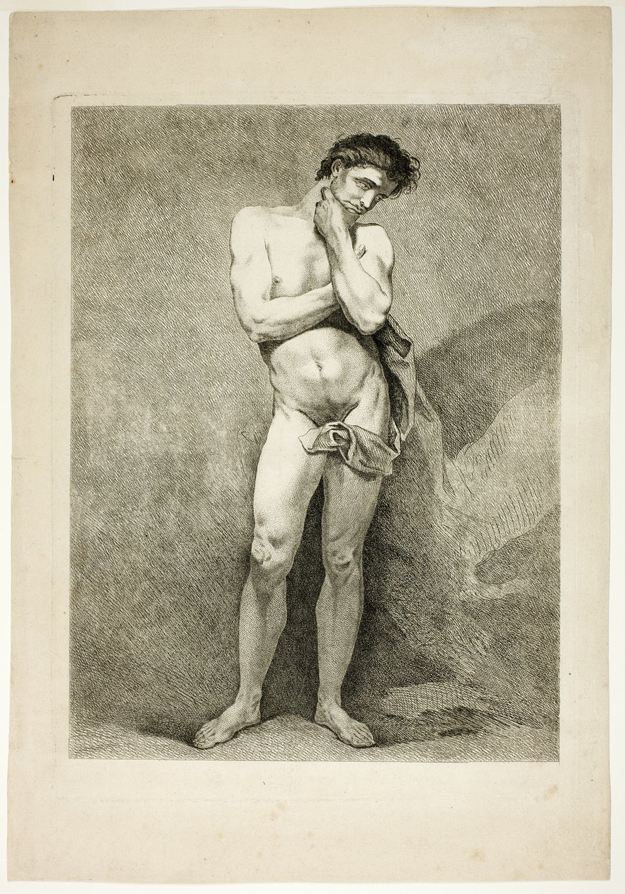Figur, aus Sechs Figuren Académiques von Carle van Loo