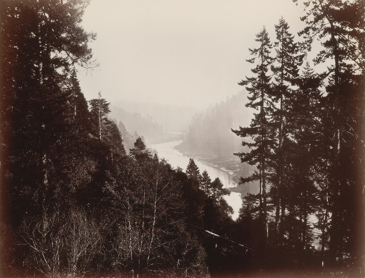 Big River, von der Rancherie, Mendocino, Kalifornien von Carleton Emmons Watkins