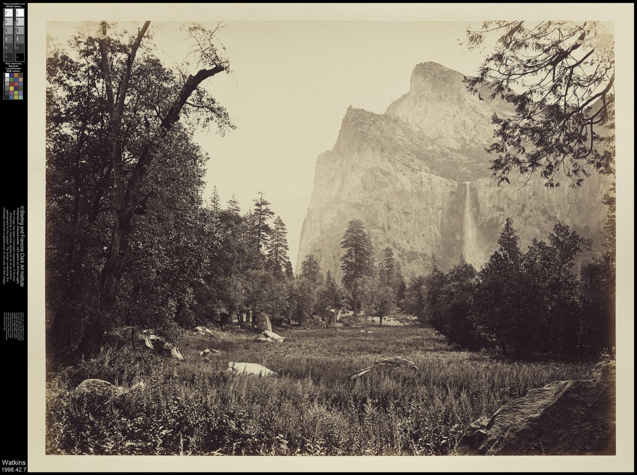 Der Brautschleier, 900 ft. Yosemite, ca. 1865 von Carleton E. Watkins