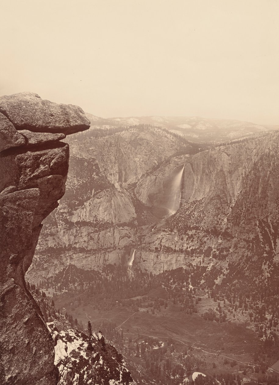 Die Yosemite-Fälle, vom Glacier Point, 1878-1881 von Carleton Emmons Watkins