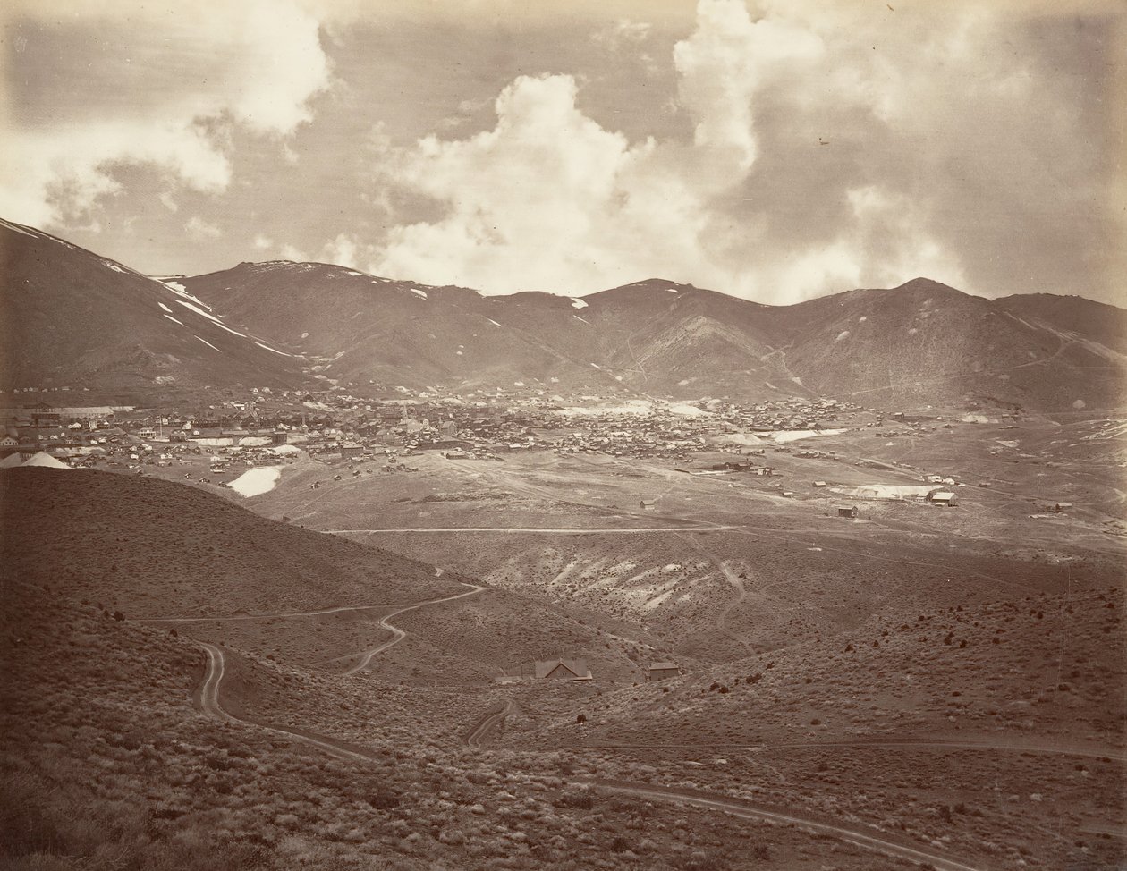 Virginia City, 1875, gedruckt ca. 1876 von Carleton Emmons Watkins