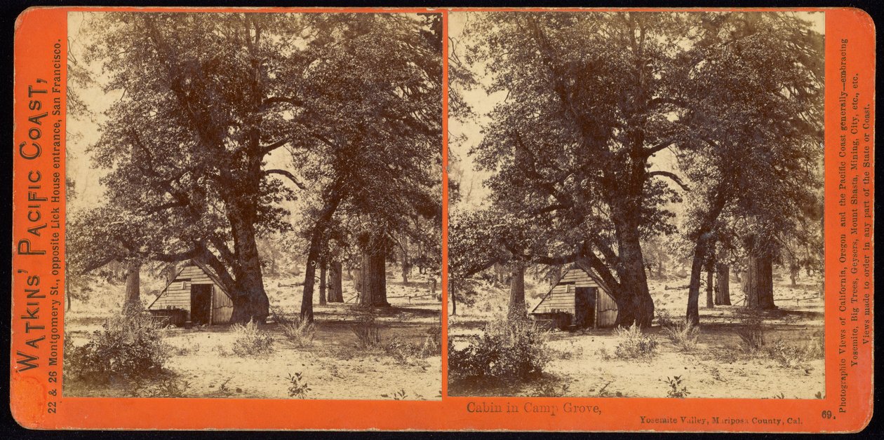 Hütte im Camp Grove, Yosemite Valley, Mariposa County, Kalifornien von Carleton Watkins
