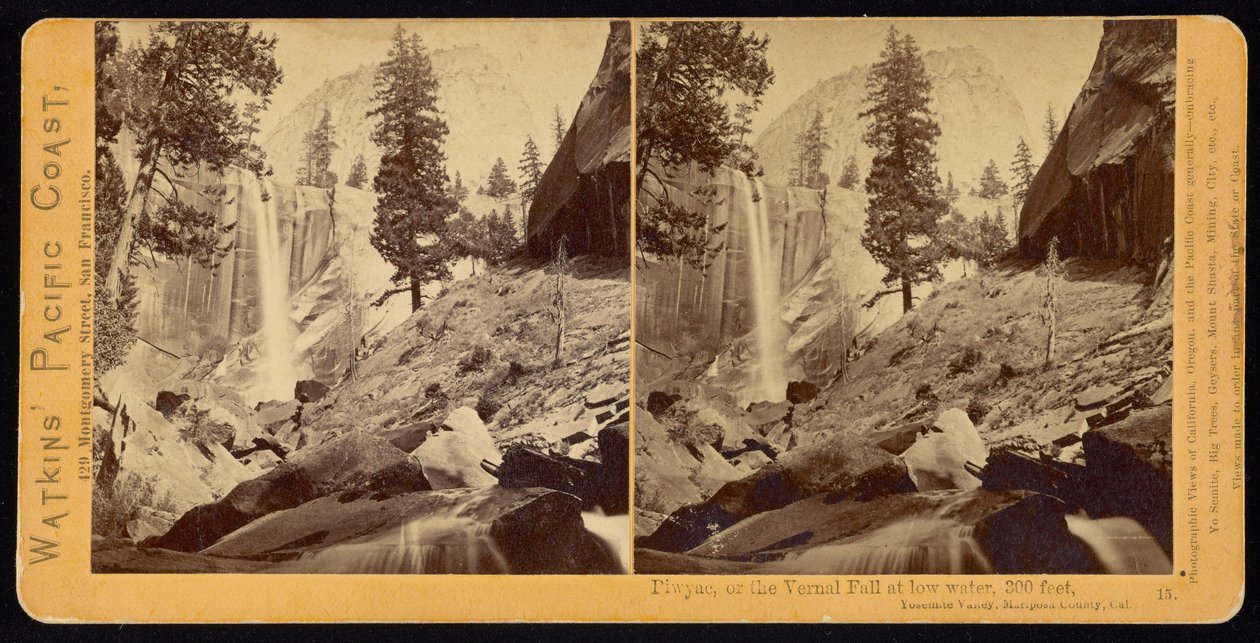 Piwyac, oder der Frühlingsfall, 300 Fuß, Yosemite-Tal, Mariposa County, Kalifornien von Carleton Watkins