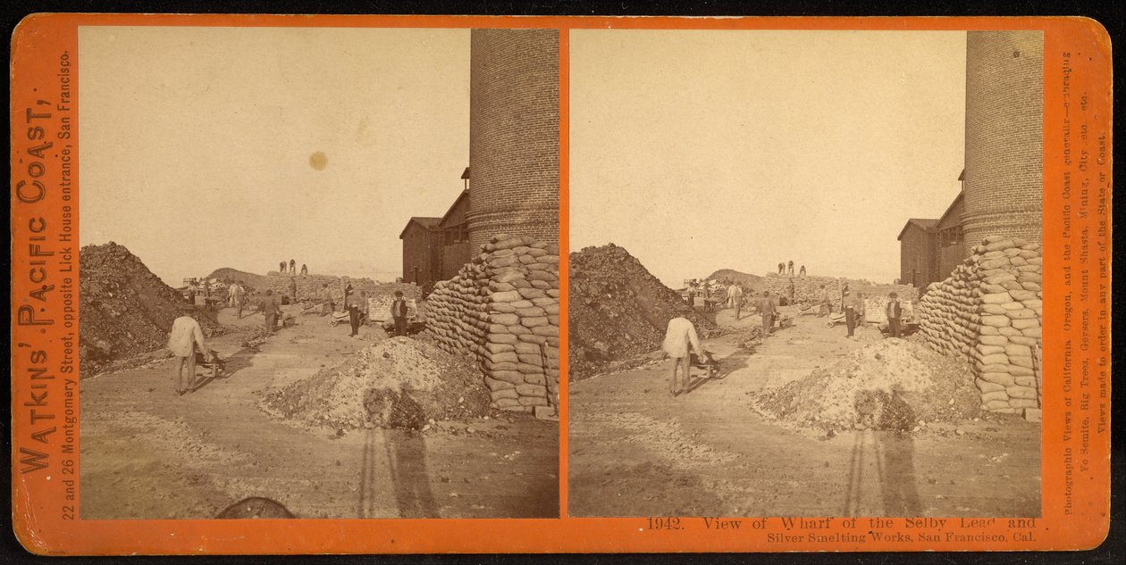 Blick auf den Kai der Selby-Blei- und Silberhüttenwerke, San Francisco, Cal von Carleton Watkins