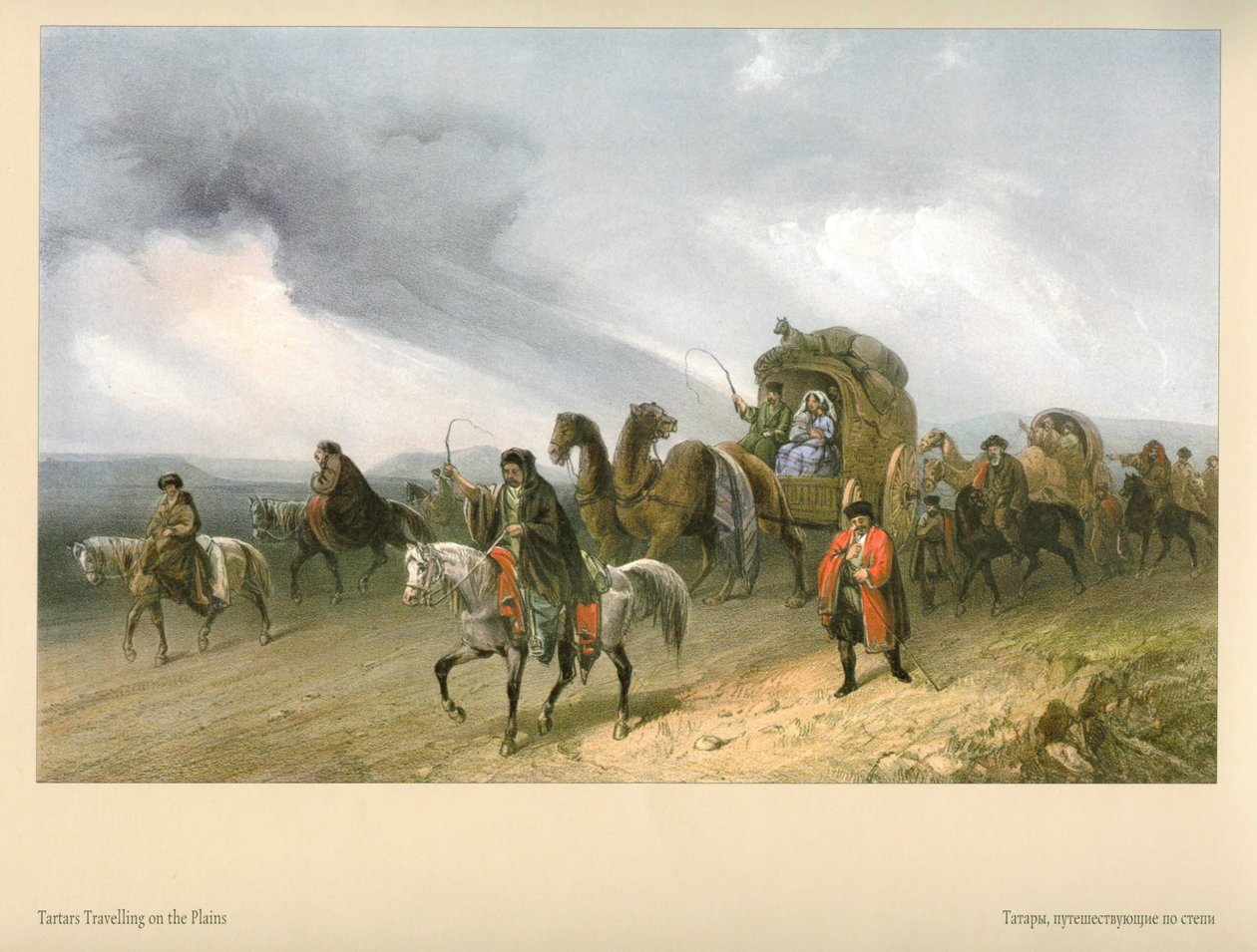 Karlo Bossoli. Tataren, die durch die Steppe reisen von Carlo Bossoli