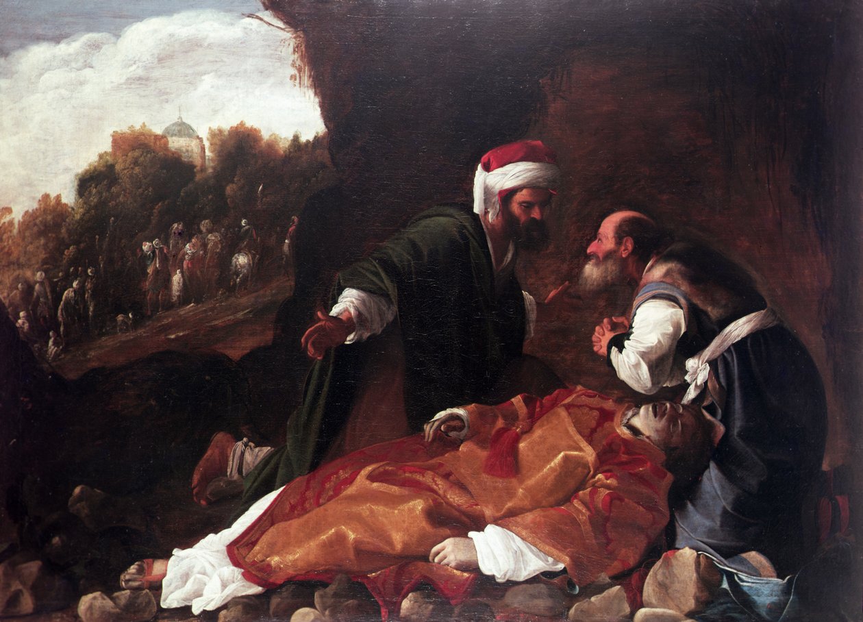 Das Begräbnis des Heiligen Stephanus von Carlo (attr. to) Saraceni