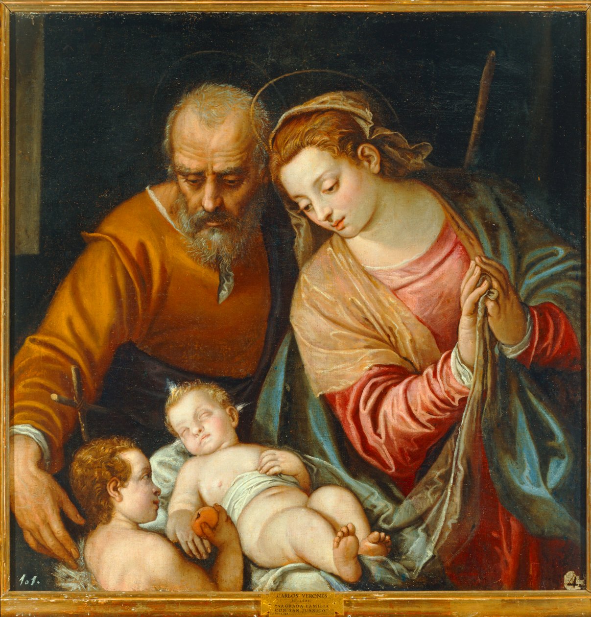 Die Heilige Familie mit dem jungen Johannes dem Täufer von Carlo Caliari