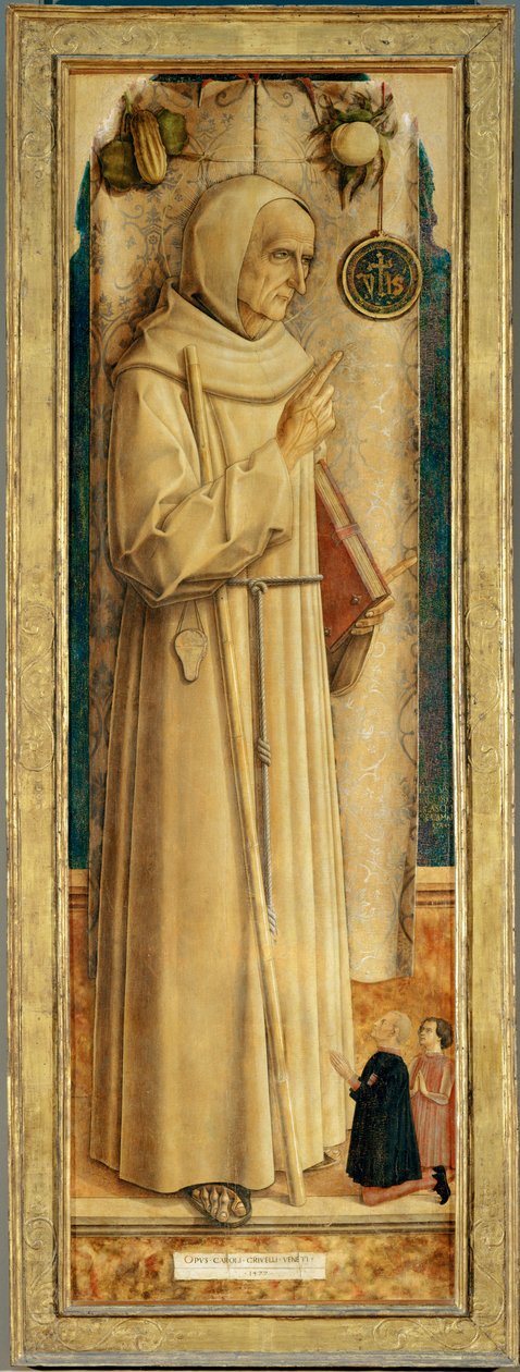 Heiliger Jakobus von der Mark und zwei kniende Stifter von Carlo Crivelli