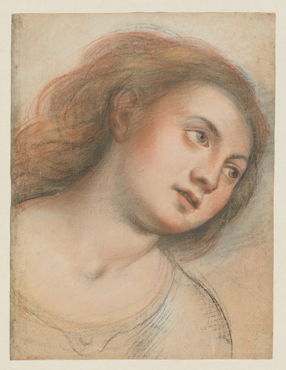 Studie für weiblichen Kopf (verso); Kopf Christi (recto) von Carlo Francesco Nuvolone