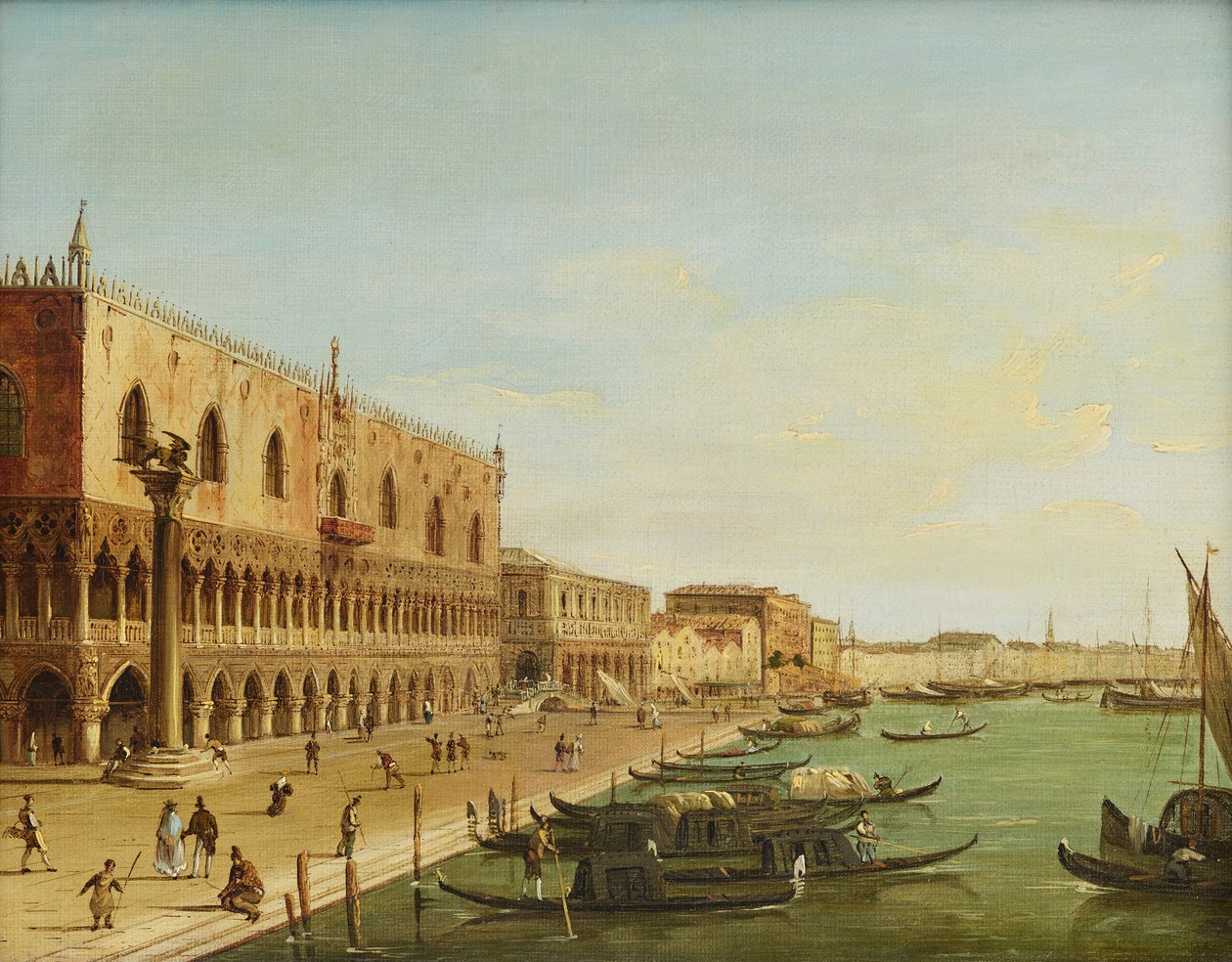 Der Dogenpalast in Venedig mit Riva degli Schiavoni von Carlo Grubacs
