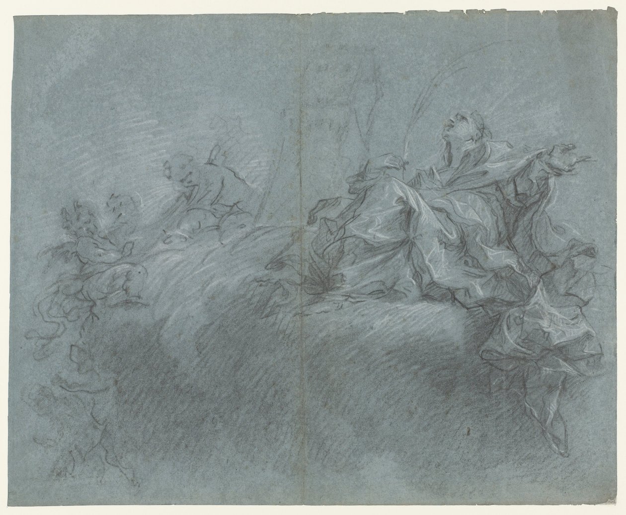 Madonna mit Engeln in den Wolken von Carlo Innocenzo Carlone (possibly)